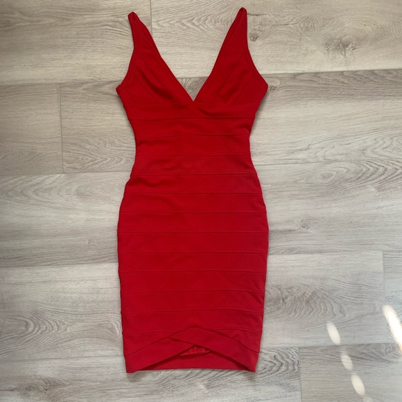 Holiday Red Bandage Dress NEW - Picture 1 of 5